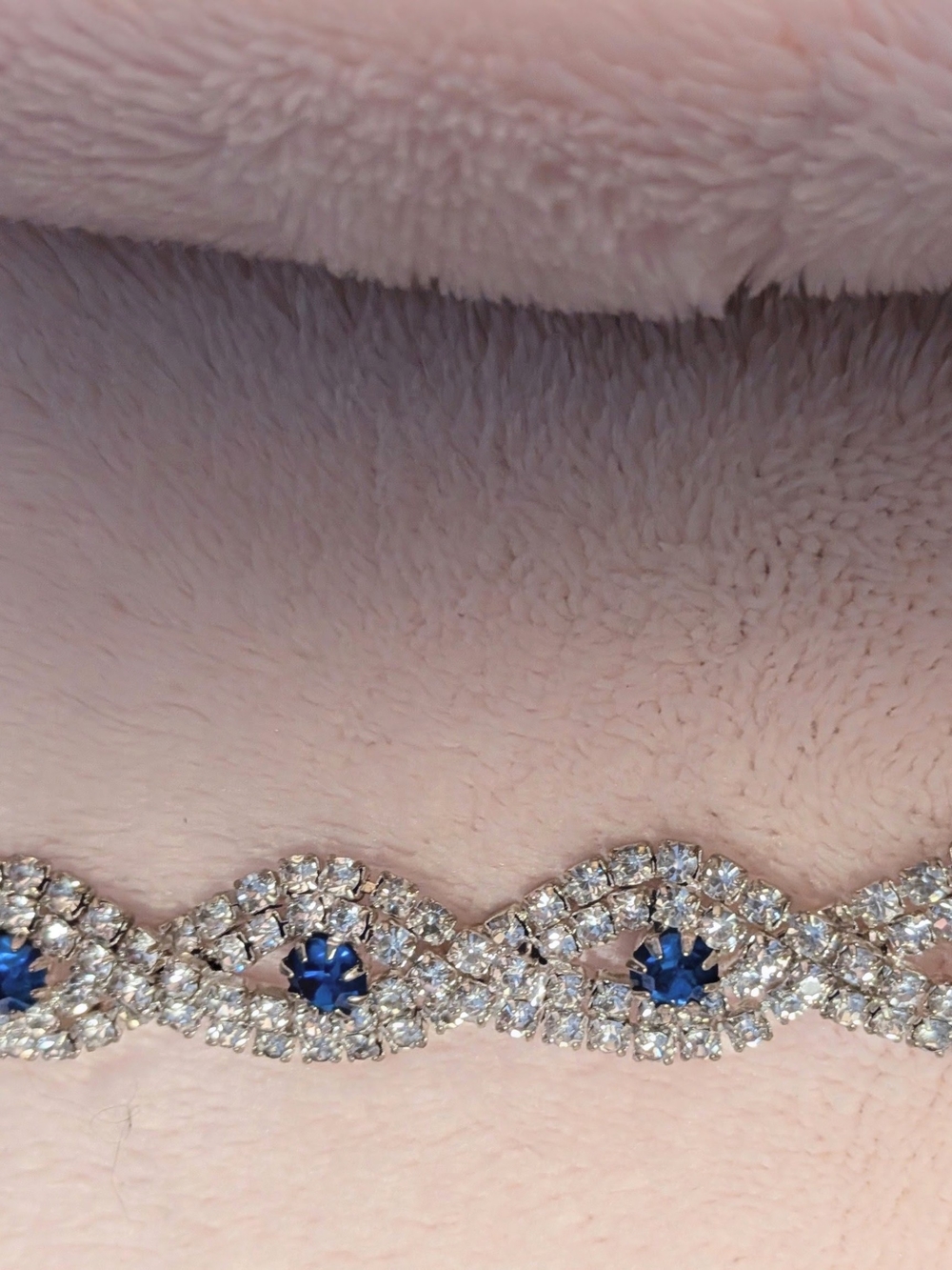 NOS Blue Sapphire Crystal Tennis Bracelet - Women Jewelry